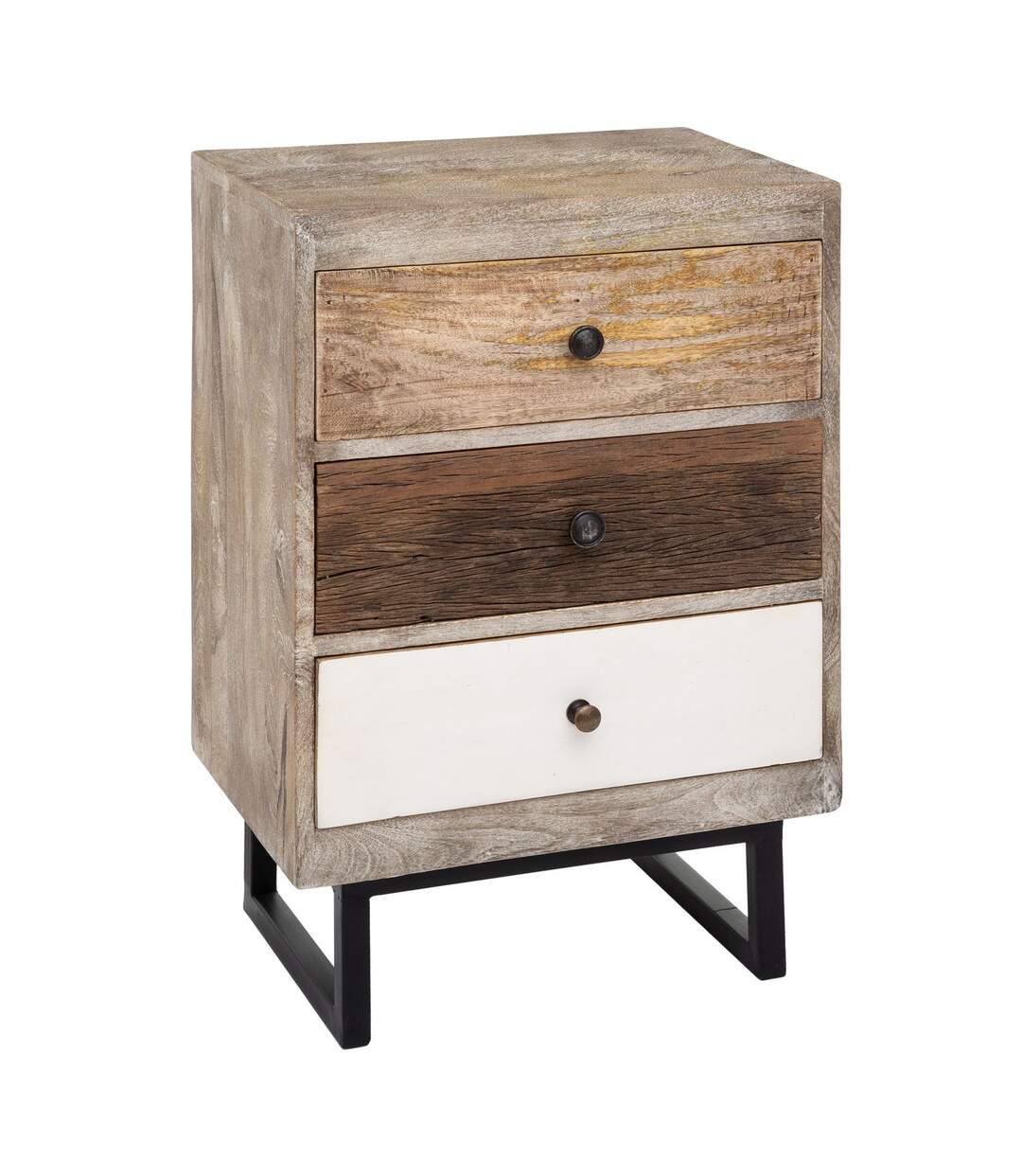 Table de chevet 3 tiroir - H.73 cm - Multicouleur-1