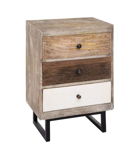 Table de chevet 3 tiroir - H.73 cm - Multicouleur