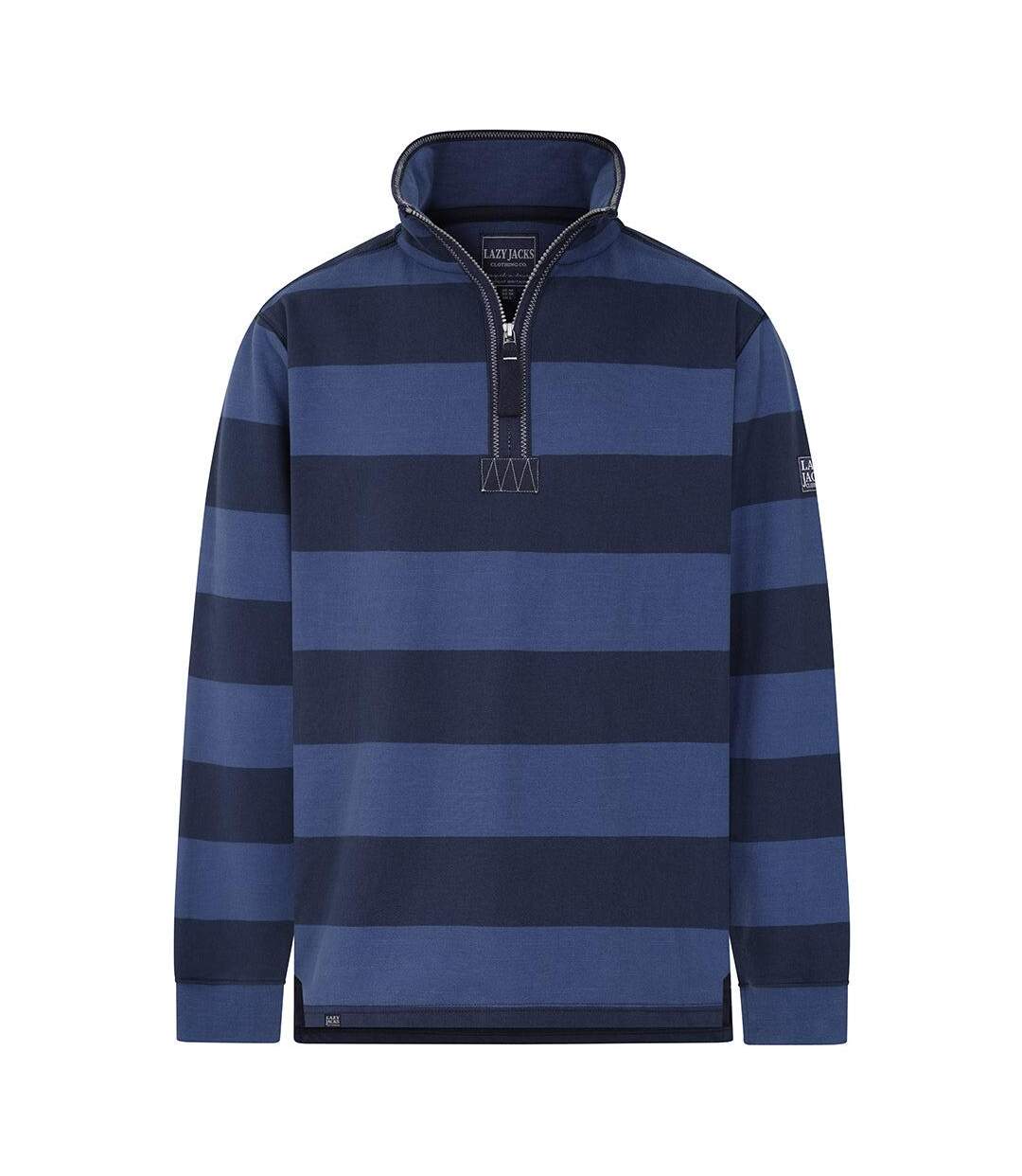 Sweat Motif/style Rayé Homme Bleu Denim Lazy Jacks-2