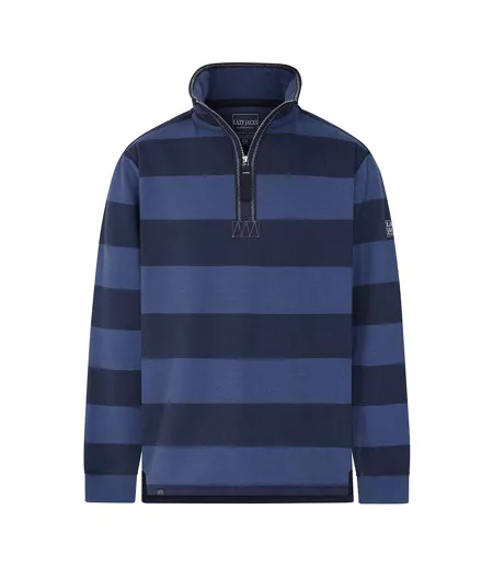 Sweat Motif/style Rayé Homme Bleu Denim Lazy Jacks