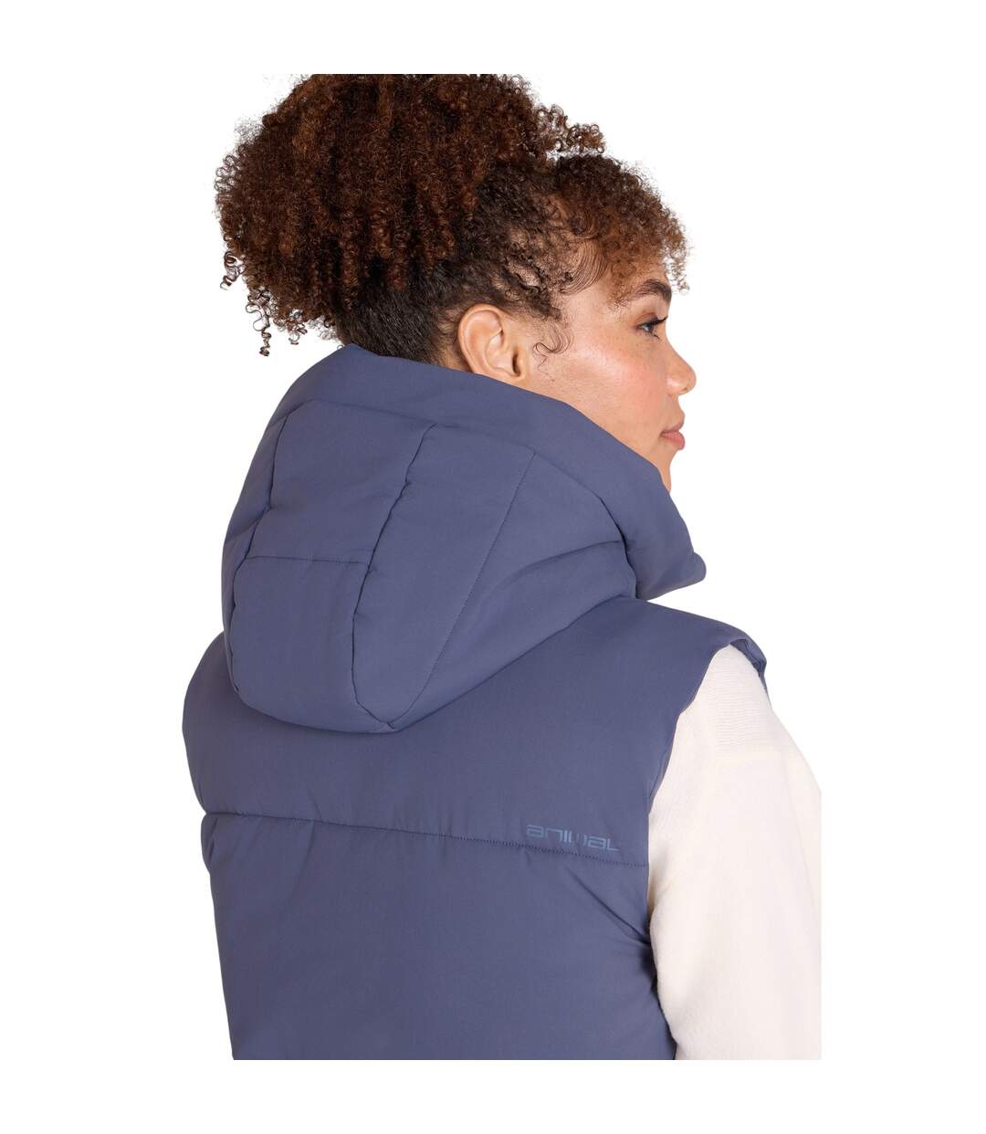 Womens/ladies Oslo Padded Gilet Blue Animal-4