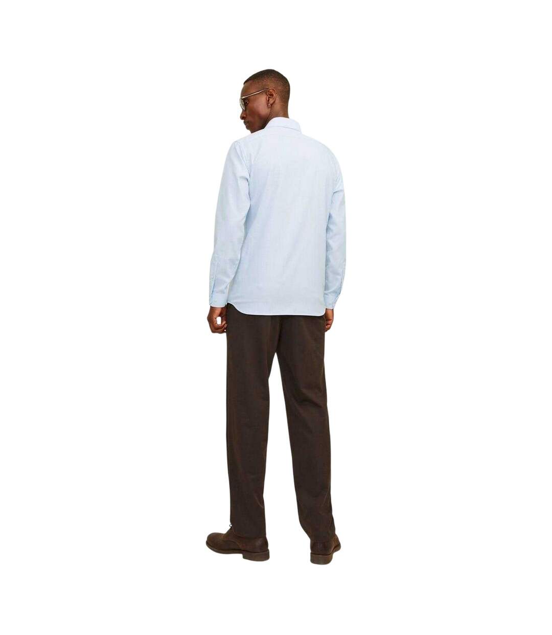 Mens Parker Cuffed Long-sleeved Formal Shirt Chambray Blue Jack And Jones-3