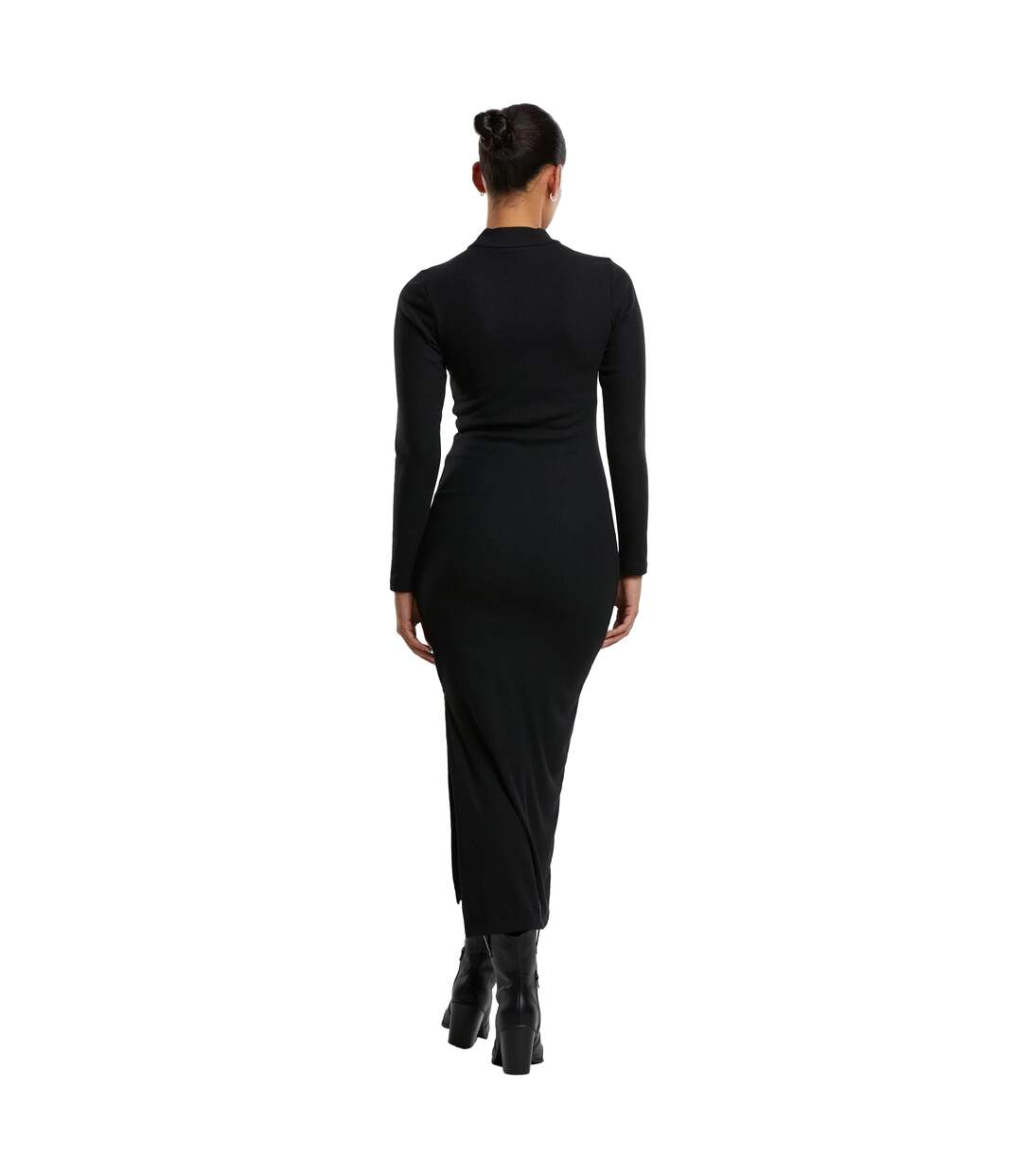 Robe Manches Longues Motif/style Côtelé Femme Noir Urban Classics-2