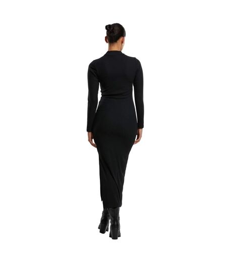 Robe Manches Longues Motif/style Côtelé Femme Noir Urban Classics