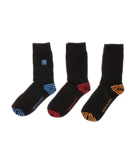 x3 paires de chaussettes Noir Homme Serge Blanco TQO