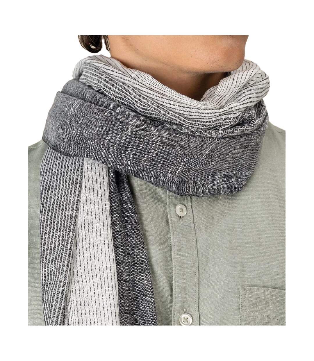 Écharpe Motif/style À Rayures Adulte Taille Unique Gris Spasso-3