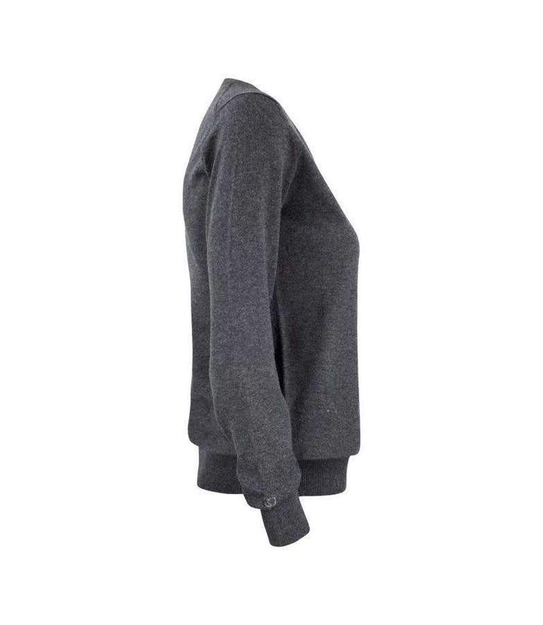 Womens/ladies Oakville Knitted Sweatshirt Anthracite Melange Cutter & Buck-4