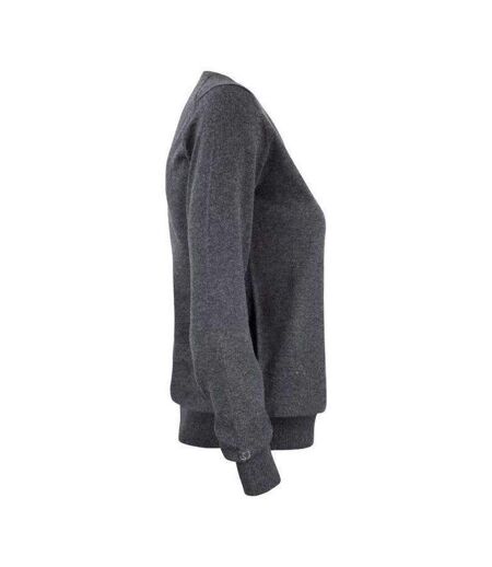 Womens/ladies Oakville Knitted Sweatshirt Anthracite Melange Cutter & Buck