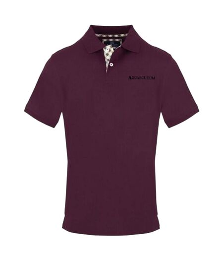 Mens Collared Short-sleeved Polo Shirt Red Aquascutum