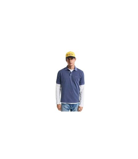 Mens Pique Sun Faded Polo Shirt Navy Gant