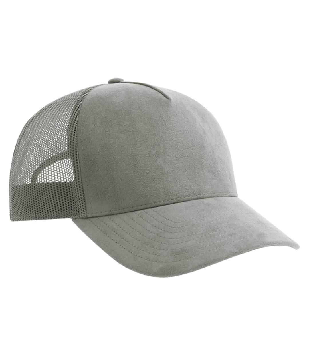 Unisex Adult Rapper 5 Panel Suede Sustainable Trucker Cap Grey Atlantis-2