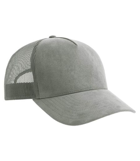 Unisex Adult Rapper 5 Panel Suede Sustainable Trucker Cap Grey Atlantis