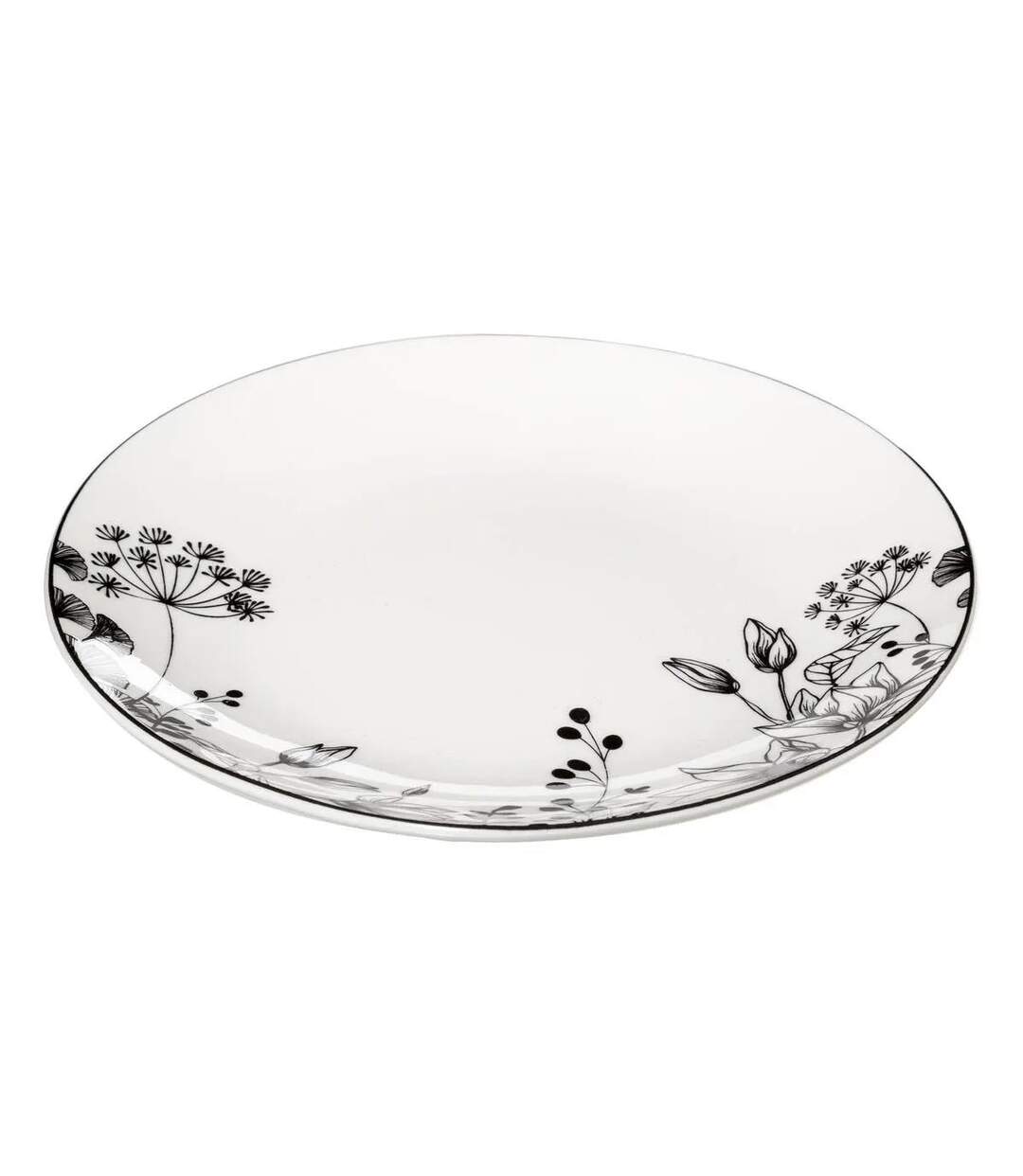 Lot de 6 Assiettes à Dessert White Floral 20cm Blanc-2