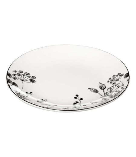 Lot de 6 Assiettes à Dessert White Floral 20cm Blanc