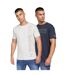 Crosshatch Mens Cramtar Marl T-Shirt (Pack of 2) (Navy/Gray)