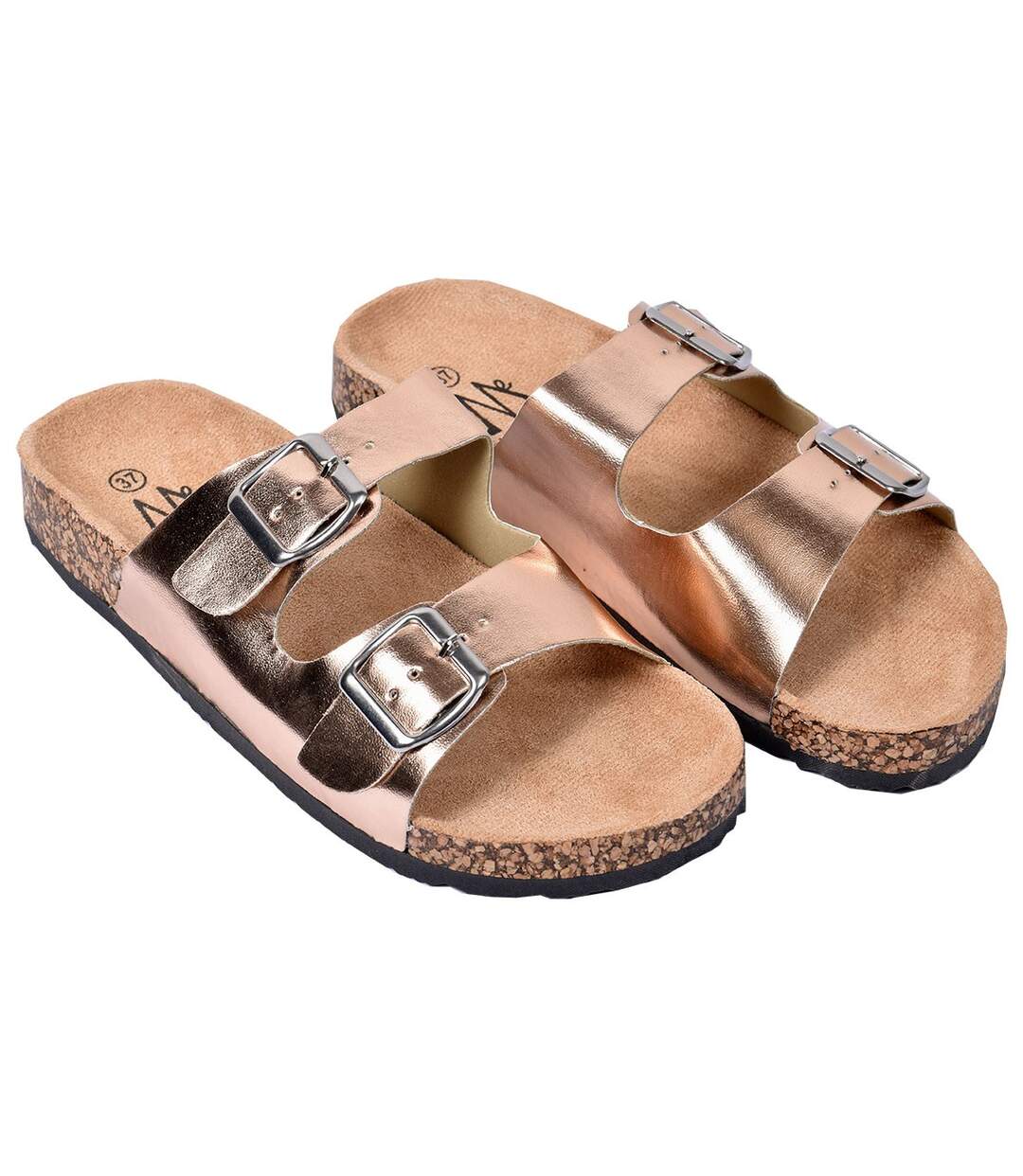 Sandale Mule Femme PREMIUM - Chaussure d'été Qualité et Confort - R936 BRONZE-1