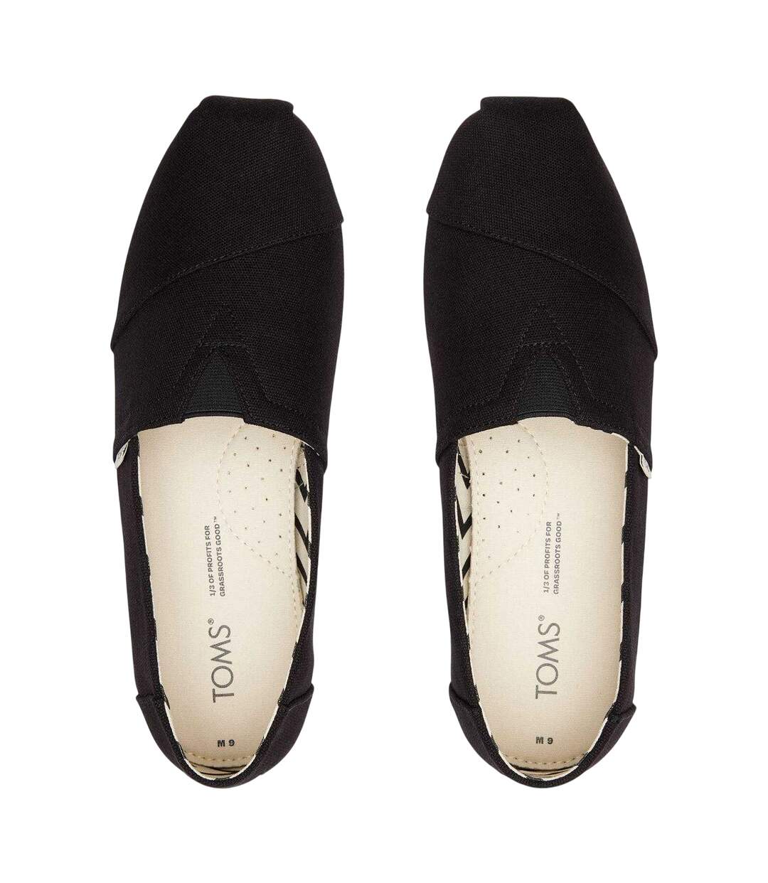 Unisex Adult Alpargata Canvas Shoes Black White Toms-3