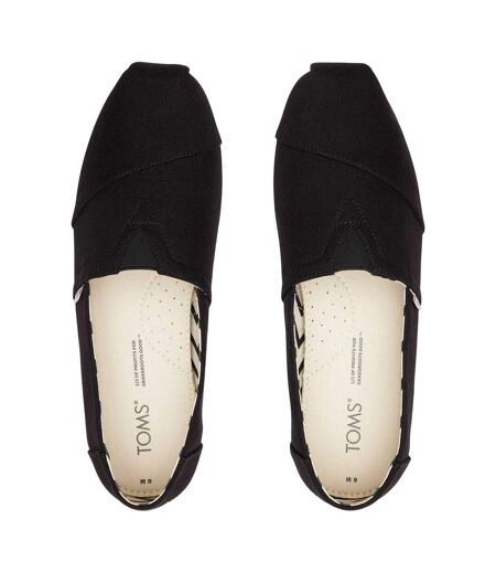 Unisex Adult Alpargata Canvas Shoes Black White Toms