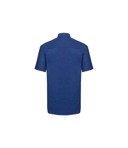 Russell Collection Mens Oxford Easy-Care Short-Sleeved Shirt (Bright Royal Blue)