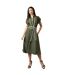 Womens/ladies contrast detail collared midi dress khaki green Principles-3