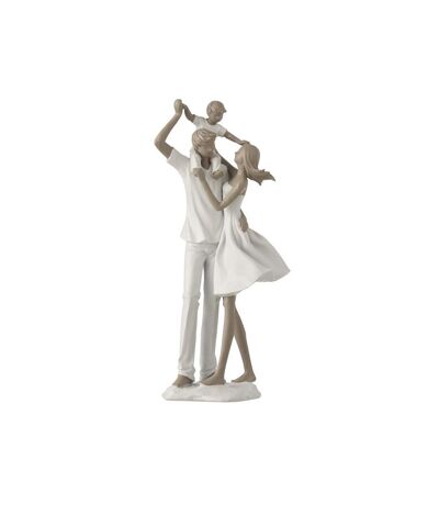 Paris Prix - Statuette Déco couple & Enfant 39cm Blanc