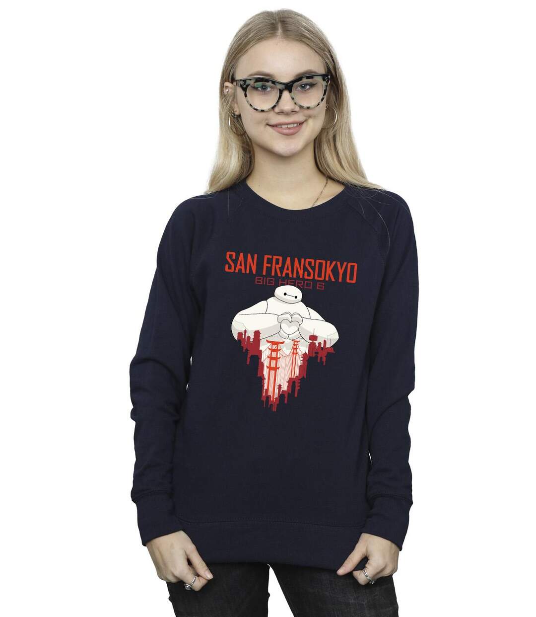 Disney - Sweat BIG HERO BAYMAX SAN FRANSOKYO HEART - Femme (Bleu marine) - UTBI11595-2