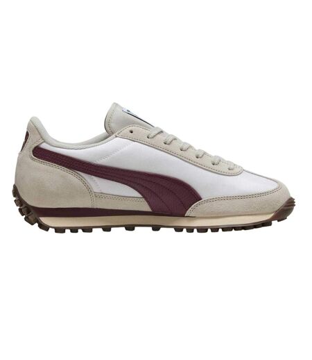 Womens/ladies Easy Rider Suede Trainers White Burgundy Puma