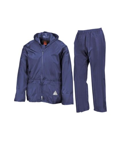 Unisex adult waterproof jacket and trousers set royal blue Result