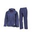 Unisex adult waterproof jacket and trousers set royal blue Result-1