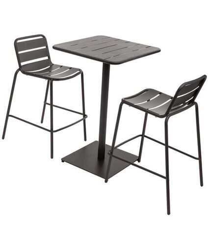 Table haute avec tabourets design Phuket - Gris graphite