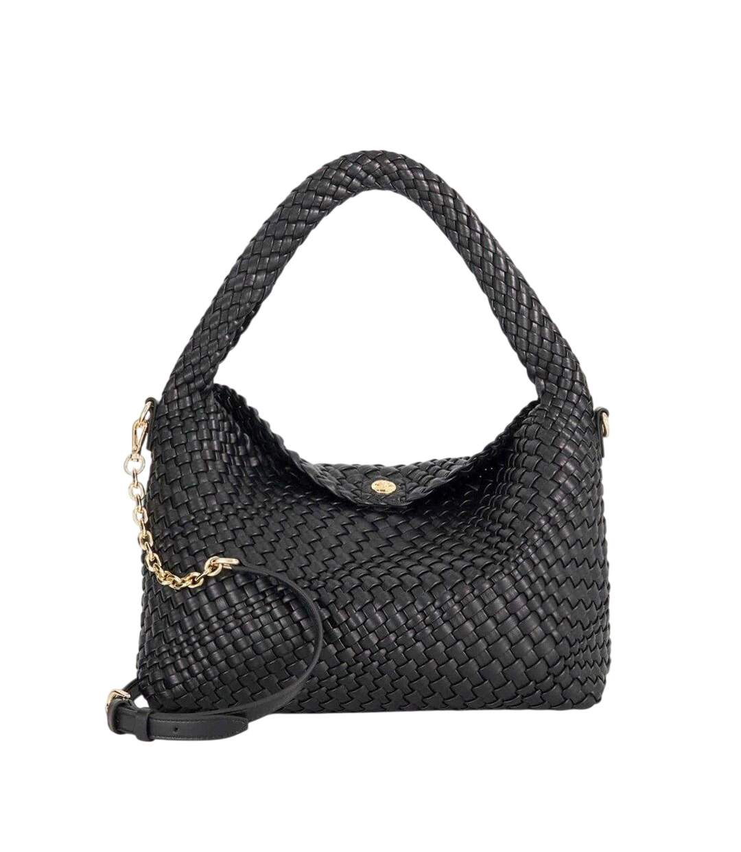 Basket Weave Hobo Bag One Size Black Dune London-1