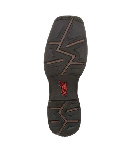 Mens Rebel Full Grain Leather Cowboy Boots Chocolate Midnight Durango