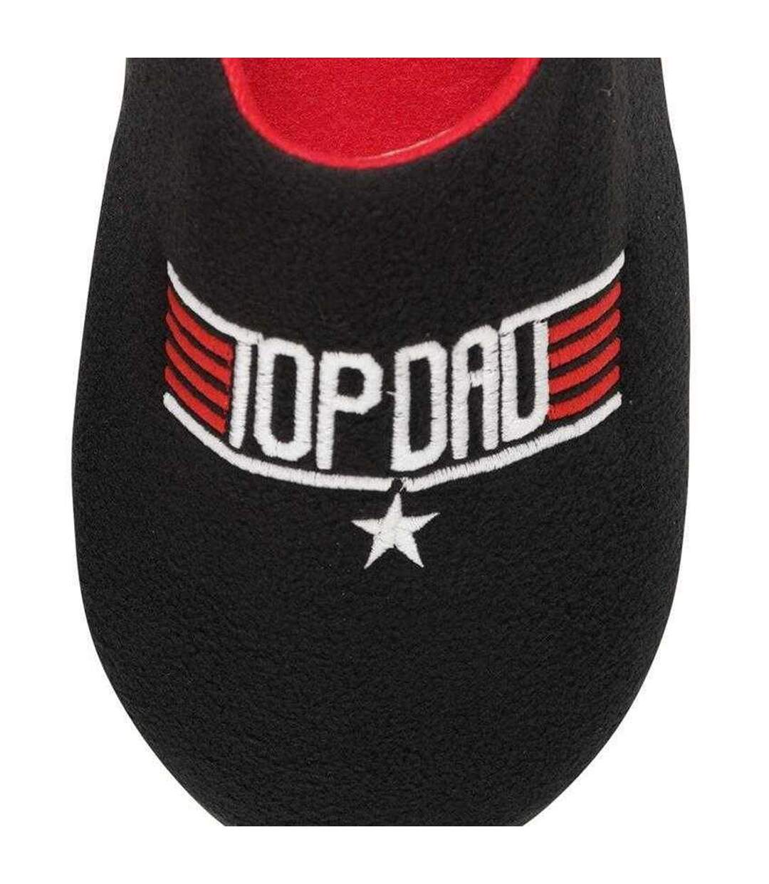 Mens Top Dad Slip-on Mule Slippers Black Red Keanu-3