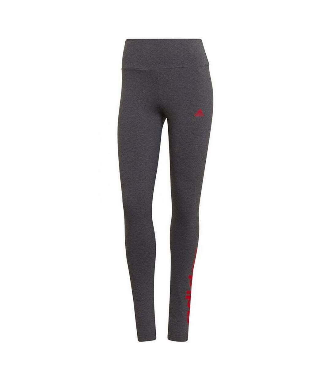 Legging Style 3 Rayures Essentials Femme Gris Foncé Chiné Rouge Vif Adidas-2