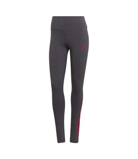Legging Style 3 Rayures Essentials Femme Gris Foncé Chiné Rouge Vif Adidas