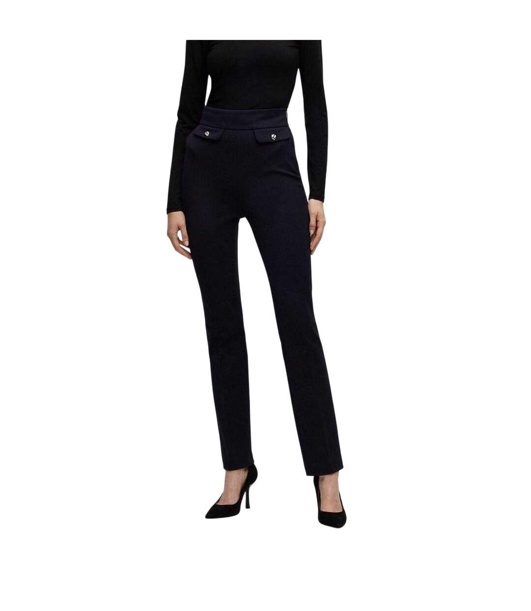 Pantalon Femme Bleu Foncé Hugo Boss-4