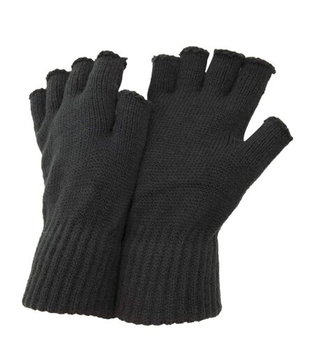 FLOSO Mens Fingerless Winter Gloves (Charcoal) - UTMG-12D
