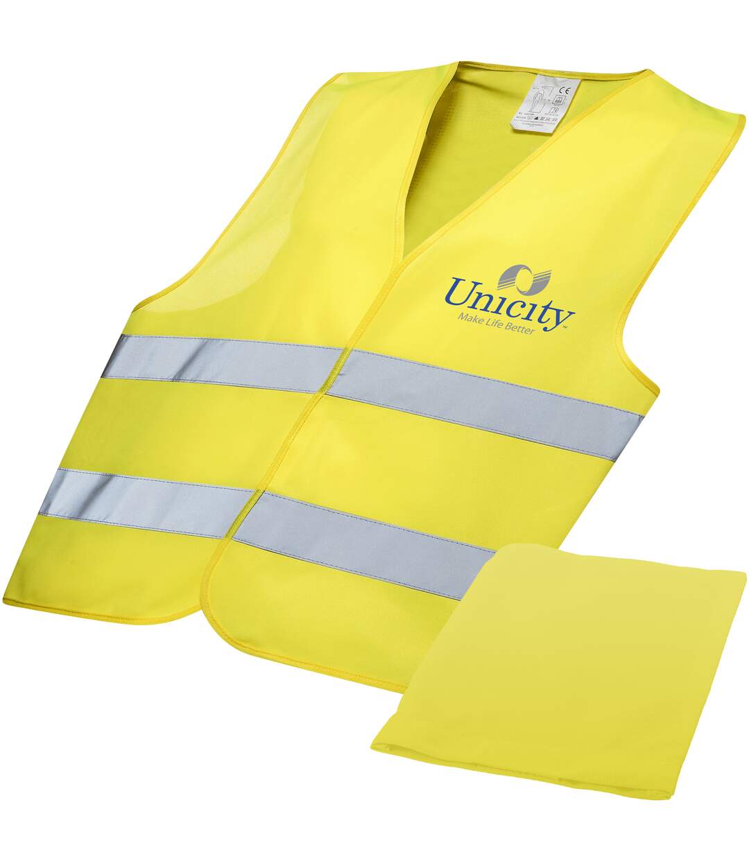 Professional Safety Vest In Pouch Neon Yellow Bullet-2