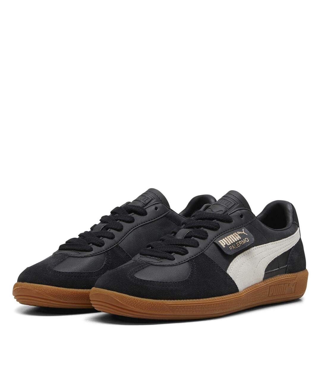 Mens Palermo Leather Trainers Black Gum Puma-1