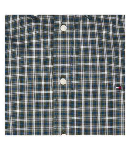 Chemise Manches Longues à Carreaux Bleu Homme Tommy Hilfiger Flex - M