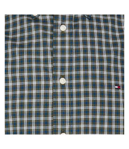 Chemise Manches Longues à Carreaux Bleu Homme Tommy Hilfiger Flex - S