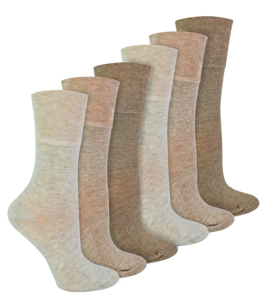 6 Pack Ladies Non Elastic Bamboo Diabetic Socks