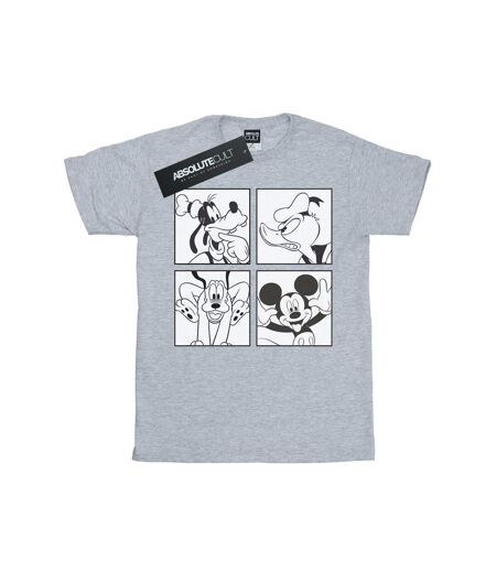 Disney T-shirt boyfriend en coton de Mickey, Donald, Goofy et Pluto pour femmes/femmes (Gris sportif) - UTBI35975