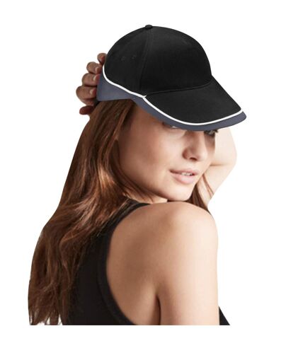 Beechfield Unisex Teamwear Competition Cap Baseball / Headwear (Black/Graphite Grey) - UTRW223