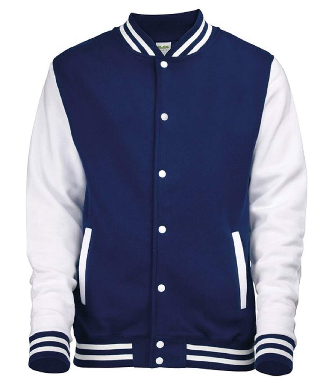 Veste teddy style collège américain université - JH043 - bleu marine et blanc