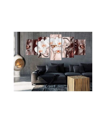 Paris Prix - Tableau orchid Waterfall 5 Panneaux Wide Pink 100x225cm