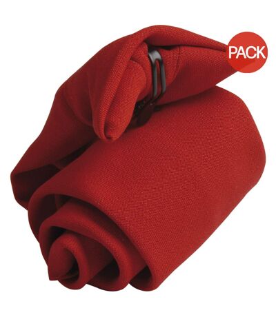 Pack of 2  Tie mens plain workwear clip on tie  one size red Premier