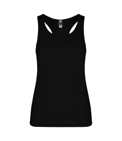 Womens/ladies shura sports tank top solid black Roly