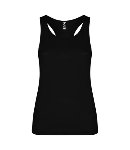 Womens/ladies shura sports tank top solid black Roly