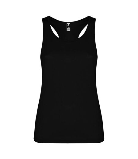 Womens/ladies shura sports tank top solid black Roly